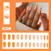 oly-817909f06926c787f6858e729341d185 Wholesale Medium and long ballet armour nail patch wholesale orange ripple gorgeous color fake nails