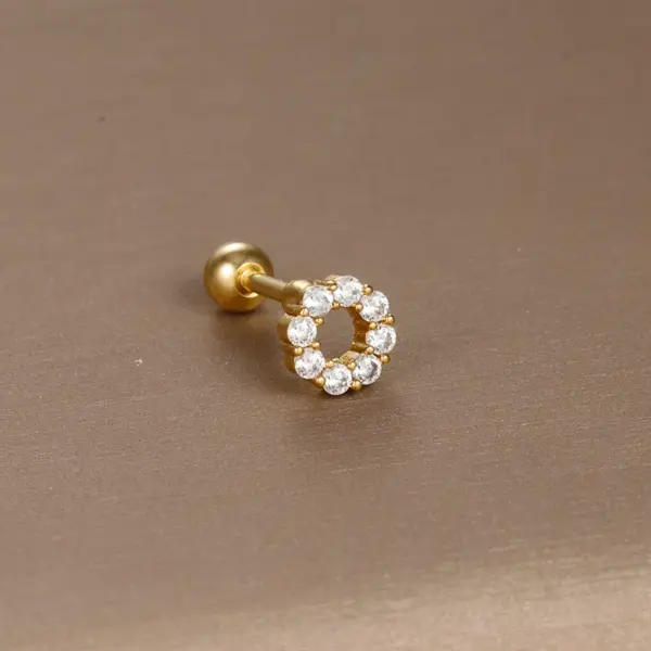 Wholesale 304 Stainless Steel Zircon Moon Heart Shape Flower Ear Studs