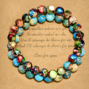 Wholesale temu New Bohemian Beaded Color Emperor Stone Bracelet Card BFF Sea Marinade Bracelet for Men and Women
