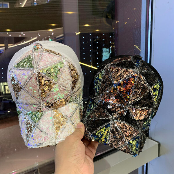 oly-81bbf7b80ebe81bbcee8bdd3b474942c Wholesale Summer Mesh Sequin Cap Women's Breathable Sunscreen Sunshade Hat Travel Fashion All-match Korean Baseball Cap Cap Cap