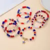 Wholesale American Independence Day Bracelets Set Soft Clay Letter Beads Flag Pattern Unisex Original Design Bracelets For Men And Women