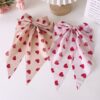 Wholesale valentine's day bow ribbon spring clip heart-shaped red lip printing hair clip hair accessories
