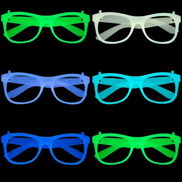Wholesale Luminous Plastic Party Glasses Night Theme Neon Party Concert Atmosphere Props Bar Decoration Glasses Frame Glow In The Dark