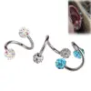 Wholesale Stainless Steel 16G Double Head Full Drill Mud Ball Ear Studs Bone Studs Piercing Decorations Geometric Pattern Unisex
