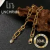 Wholesale Oval Waterproof Non Tarnish Bracelets For Women In 304 Stainless Steel With 18K Real Gold Plated PVD Coated Cuban Link Chain