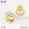 Wholesale Ion Plating (IP) 18K Gold Plated Square Heart Shape Butterfly 304 Stainless Steel Vacation Classic Style Waterproof Non Tarnish Ear Studs