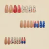 Wholesale Nail Stickers Medium Length European Style Square Star Stripes Independence Day Nail Art Plastic Roman British Retro