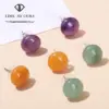 Wholesale JD Jewelry Natural Crystal Jade Lucky Bean Geometric Pattern Natural Stone Earrings For Women Fashionable Elegant Autumn Winter High-end Earrings