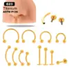 Wholesale 1 Piece Eyebrow Studs Simple Style Geometric Solid Color Pure Titanium Plating