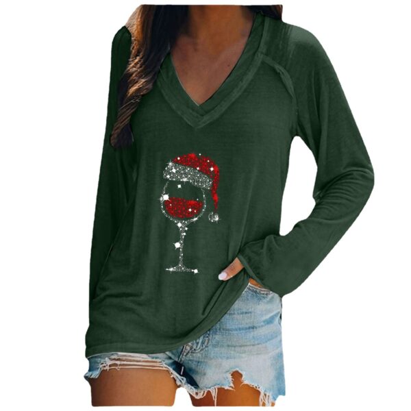 oly-822c5ebeda23c552cbb1d5914db50ece Wholesale Valentine's Day Long Sleeve Women's Long Sleeve Valentine's Day Women's Cup Printing Wholesale Long Sleeve V-neck T-shirt