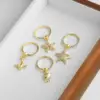 Wholesale AS Jewelry Hot Sale Full Zircon Copper Plated 18k Gold Ocean Style Starfish Whale Ring Rin82