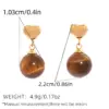 Wholesale 304 Stainless Steel Heart Shape PVD Coated 18K Real Gold Plated IG Style Sweet Simple Style Waterproof Non Tarnish Surgical Steel Hypoallergenic Dangling Earrings Ear Studs