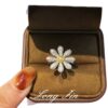 Wholesale Copper full diamond daisy set necklace, earrings, ring, brooch