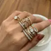 Wholesale 304 Stainless Steel Flower Ring High-end Vintage Ring Stainless Steel Jewelry Rings