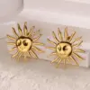 Wholesale Lucky Heart Stud Earrings For Women, Waterproof Non Tarnish 304 Stainless Steel With 18K Real Gold PVD Coated Plating 0.03µm-0.05µm