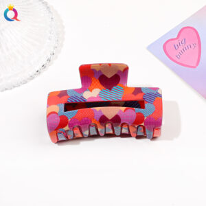 Valentine's Day hairpin-twill heart Orange / Qiyue factory direct sales