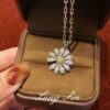 Wholesale Copper full diamond daisy set necklace, earrings, ring, brooch