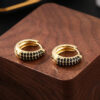 oly-828b054621c1ee99eb2b612cd72fa622 Wholesale jewelry luxury temperament copper inlaid zirconium geometric oval ear buckle trend hip hop earrings a generation of hair