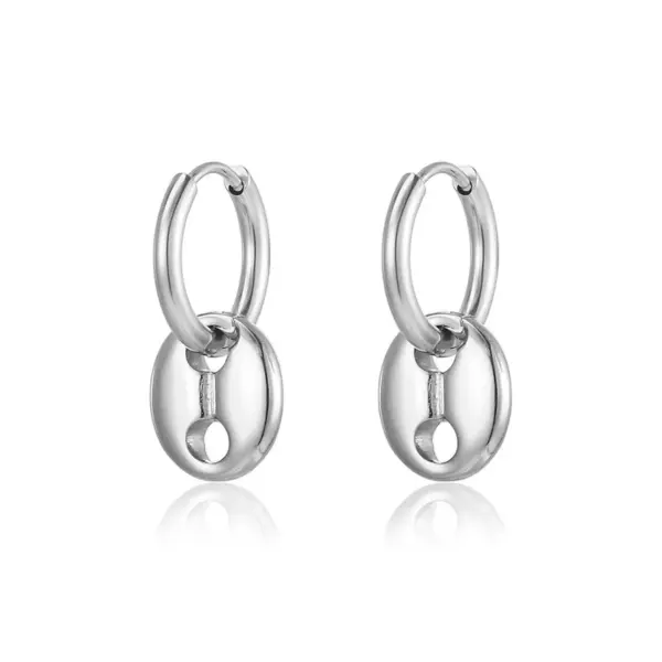 Wholesale PVD Coated Real Gold Plated 18K Gold Solid Color 304 Stainless Steel Simple Style Waterproof Non Tarnish Drop Earrings