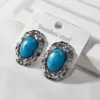 Wholesale 304 Stainless Steel Artificial Pearl Oval Women's Earrings Feminine Style Unisex