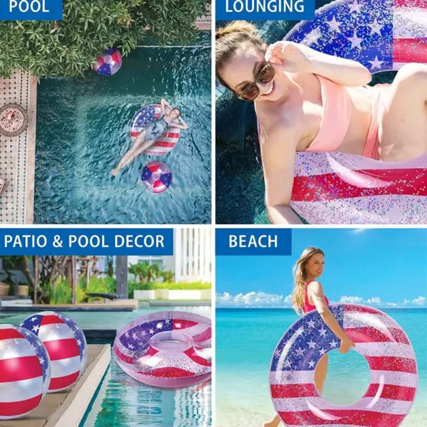 Wholesale American Flag PVC Swim Ring For Adults, Featuring Durable Material And Patriotic Design