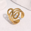 oly-82bbe7a3b89c4cd4eafaa3126a97769a Wholesale Stainless steel ring with geometric gold plating and open design, titanium steel, colorfast.
