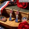 Wholesale Retro Multicolor Letter Print Acrylic Drop Earrings For Women With 304 Stainless Steel Ear Pins