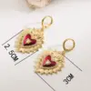 Wholesale 1 Pair Casual Modern Style Simple Style Heart Shape Crown Shell Plating Copper Copper 18K Gold Plated Earrings
