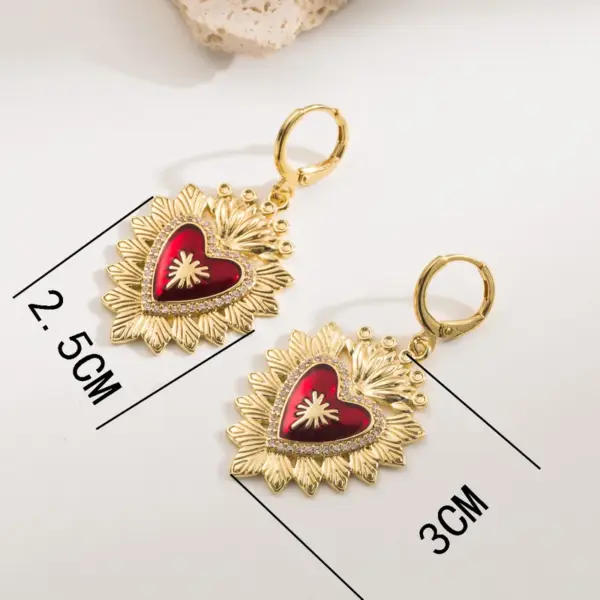 Wholesale 1 Pair Casual Modern Style Simple Style Heart Shape Crown Shell Plating Copper Copper 18K Gold Plated Earrings