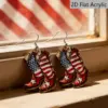 Wholesale Retro Print Boots Drop Earrings For Women In White & Red Acrylic With 304 Stainless Steel Ear Pins
