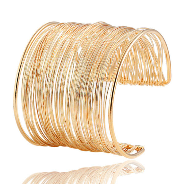 Wholesale Retro High-Quality Wire Bracelets Exaggerated Metal Open Bracelets Personalized Women's Hand Accessories