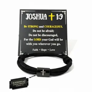 Black / Average Size / Cross Paracord Hand Rope a