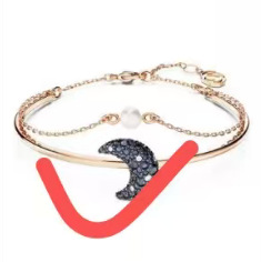Colored diamond moon bracelet