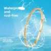 Wholesale Star Pattern Titanium Steel Bangle For Women In Steel Color With Rhinestone Inlay