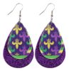 Wholesale  Carnival Leather Earrings Multi-layer Stitching Leather Earrings