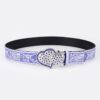 oly-8329b2946fc047743dfe5f0bd3836023 Wholesale Double Heart Belt Sapphire Pattern Metal Buckle pu Belt Women's Personalized Jeans Trendy Waist Closure Belt