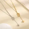 Wholesale Non-Fading Titanium Steel Necklace For Women, Short Design With Letter Pendant, Cool Clavicle Chain Jewelry Accessory