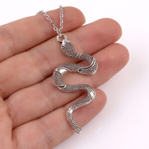 Snake necklace white k