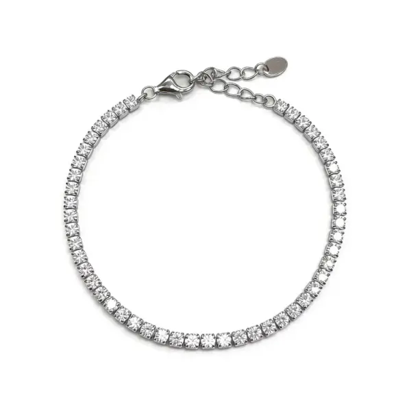 Wholesale Geometric Women's Bracelets For Independence Day Featuring 14K Real Gold Plated Tennis Chain With 0.03µm Thickness And Zircon Inlay