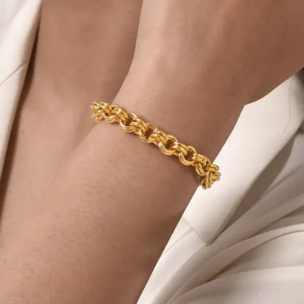 Wholesale PVD Coated Real Gold Plated 18K Gold Butterfly 304 Stainless Steel IG Style Elegant Lady Waterproof Non Tarnish 304 Stainless Steel Lobster Trigger Clasp Closure Chain Bracelet