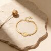 Wholesale Titanium steel four-leaf clover bracelet, vintage half-bangle bracelet