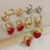 Wholesale Water Plating 18K Gold Plated Real Gold Plated Heart Shape 304 Stainless Steel Simple Style Classic Style Waterproof Non Tarnish Earrings