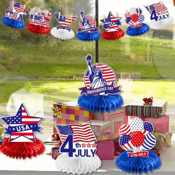 Wholesale 71st Anniversary Decoration Honeycomb Decorations Party Table Decorations American Independence Day Festival Supplies