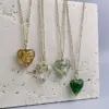 Wholesale Retro Heart Shape Stainless Steel Glass Plating Pendant Necklace