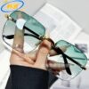 Wholesale Personalized Frameless Cut Edge Sunglasses Internet Celebrity Trendy Women's Fashion Korean Style Anti-Uv Sunglasses