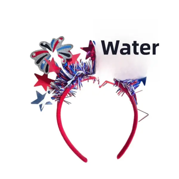 Wholesale 71st American Blue White Red Fireworks Headband Flag Party Decoration Headwear Unisex Rainbow