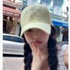 Wholesale Bow Baseball Cap Women's Sweet Cute Light Pink All-match Face Showing Small Hard Top Sunscreen Cap