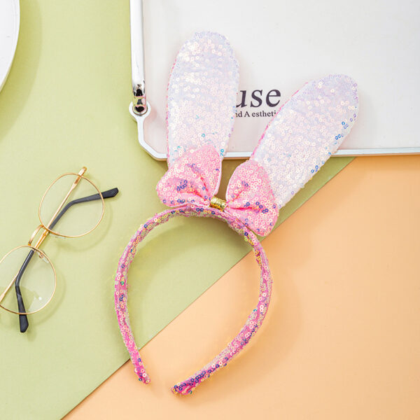 Wholesale Magic Sequins Rabbit Ears Cute Sweet Hair Band Hair Accessories Korean Cartoon Children's Day Performance Headwear
