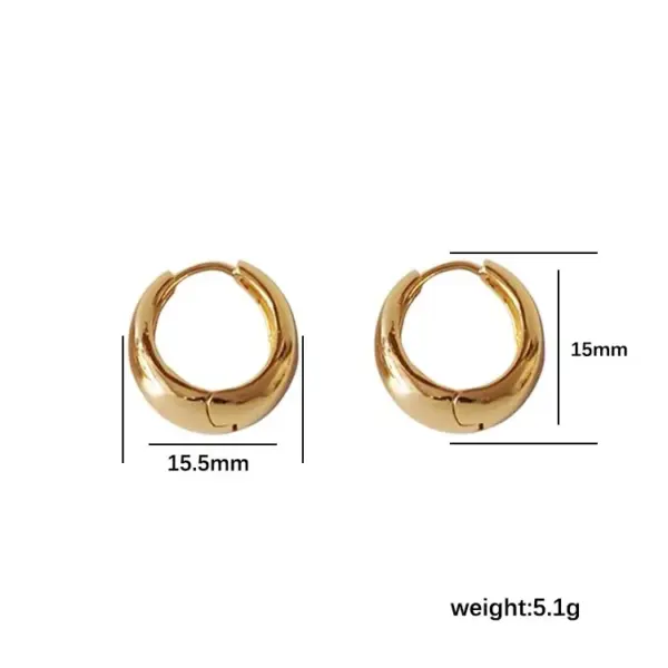 Wholesale PVD Coated 18K Gold Plated Solid Color 304 Stainless Steel Simple Style Classic Style Waterproof Non Tarnish Earrings