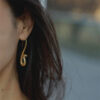 Wholesale Personality Exaggerated Earrings Zodiac King Cobra Design Electroplated Gold Ladies Ear Hook Zodiac Gift